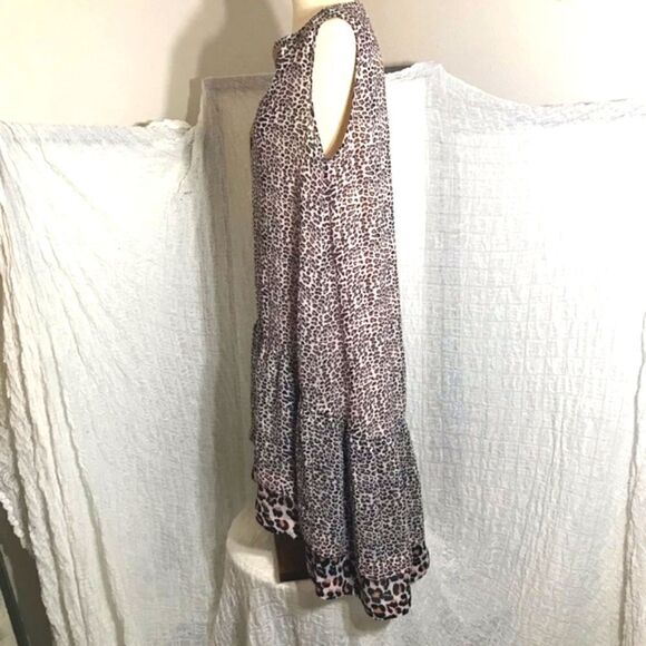 Scott & Soda Maison Scotch Leopard Print Silk Trapeze Dress Size M - Picture 3 of 11